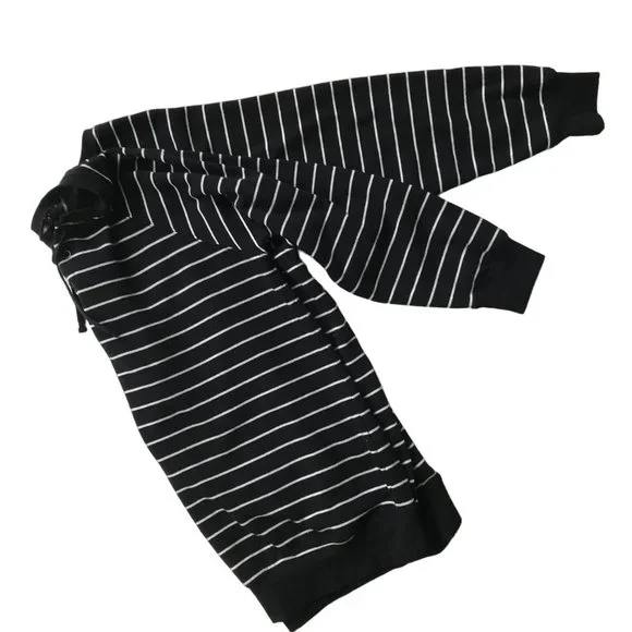 Torrid Black Stripe Lace-Up Fleece Sweatshirt Torrid 0 Size 10-12 Raglan Sleeves - Picture 12 of 12
